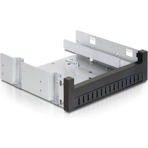 2x 5,25'' slim drive of 1x 5,25'' slim drive + 1x 2,5''/3,5'' HDD/SSD naar 5,25'' slot montage frame / zwart