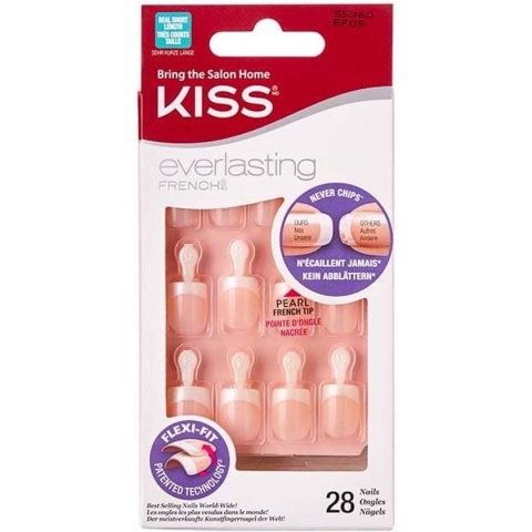 Kiss Gellak Everlasting French Nail Kit - Kunstnagels - Anti-breuk - Nepnagels - String of Pearls