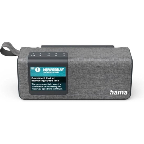 Hama Digitale Radio - DAB+ - FM/Bluetooth/DAB - Met accuvoeding - LCD Display - Grijs