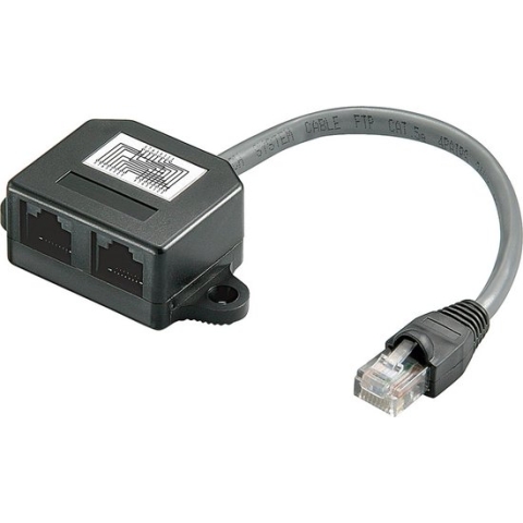 ISDN splitter - 1x RJ45 (m) - 2x RJ45 (v) - 1:1 geconnecteerd - 0,15 meter