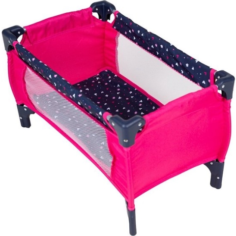 Opvouwbare Poppenbed 56x32x33 cm Blauw/Roze