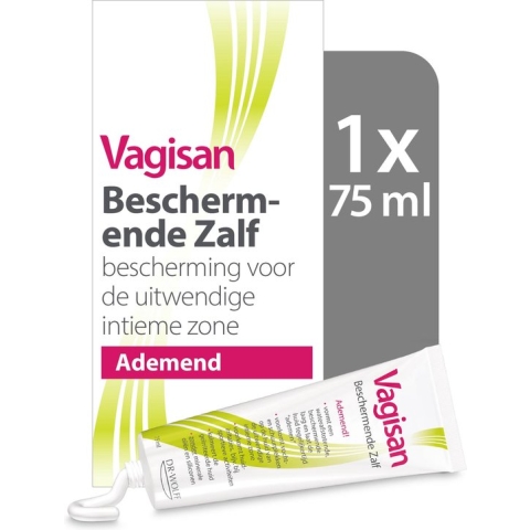 Vagisan Beschermende Zalf 1X 75ml | Ademende Bescherming voor de Uitwendige Intieme Zone | Dagelijkse Vaginale Gezondheid en Intieme Hygiëne