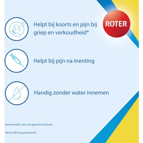 Roter Paracetamol Smelt 500 ml - Pijnstiller - 20 smelttabletten