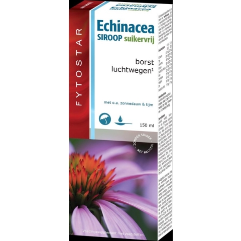 Fytostar Echinacea Siroop Suikervrij - Keelverzorging - luchtwegen - Met zonnedauw en tijm – 150 ml