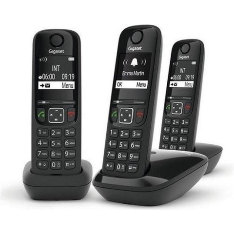 Gigaset AS690 trio - 3 handsets - Zwart - Handsfree bellen - huistelefoon - inclusief oproepblokering