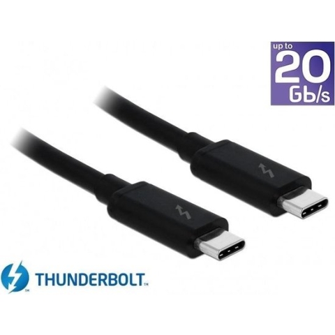 Thunderbolt 3 kabel met Cypress E-Marker chipset - 20 Gbps / zwart - 1 meter