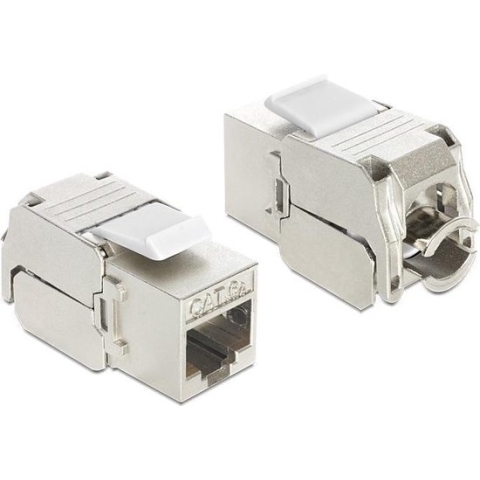 STP CAT6a 10 Gigabit Keystone module RJ45 - LSA (toolless) / gegoten zink (24 stuks)
