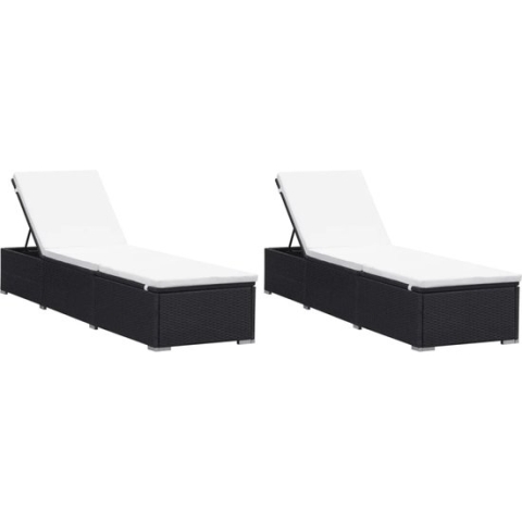 vidaXL-Ligbedden-met-kussens-2-st-poly-rattan-zwart