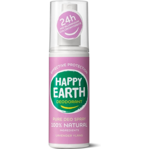 Happy Earth 100% Natuurlijke Deodorant Spray Lavender Ylang 100 ml