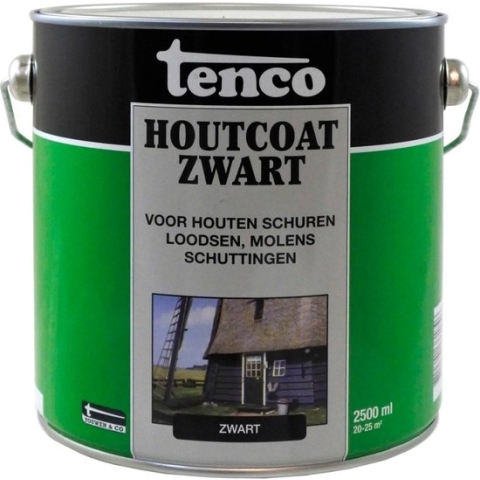 Tenco Houtcoating Zwart - 2,5 liter