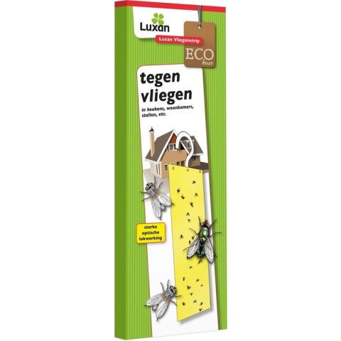 Luxan Vliegenstrip/ Vliegenvanger/ Kleefstrip met haakje - ECO niet giftig -