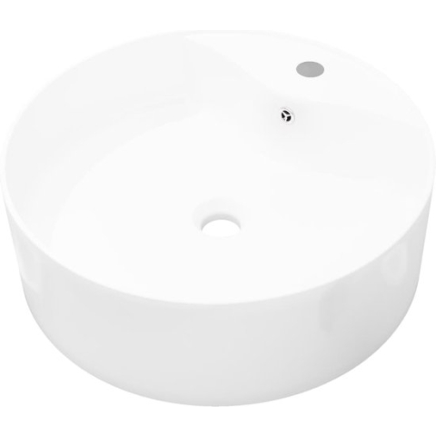 vidaXL-Wasbak-met-overloop,-keramiek,-rond,-wit