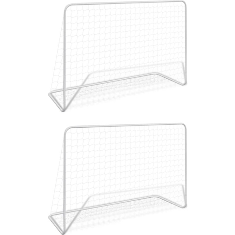 vidaXL-Voetbaldoelen-2-st-met-netten-182x61x122-cm-staal-wit