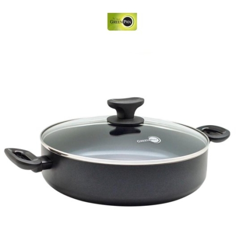 Greenpan Torino Keramische Hapjespan - 28 cm - met glazen deksel