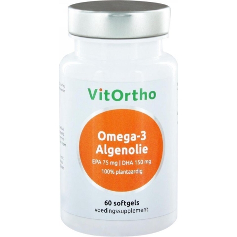 VitOrtho Omega-3 Algenolie - EPA 75 mg | DHA 150 mg vegan (60vc)