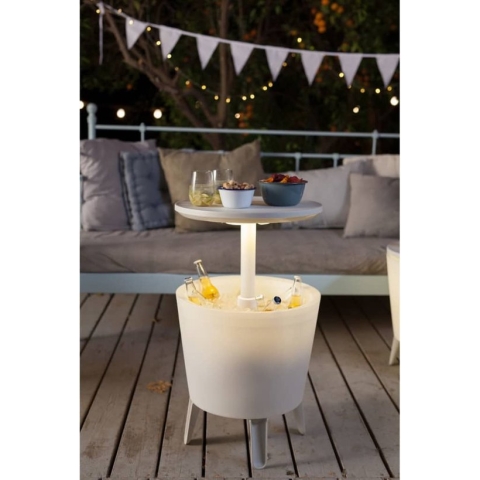Keter Coolbar Partytafel – Lichtgevend - 49,5x49,5x57cm - Wit