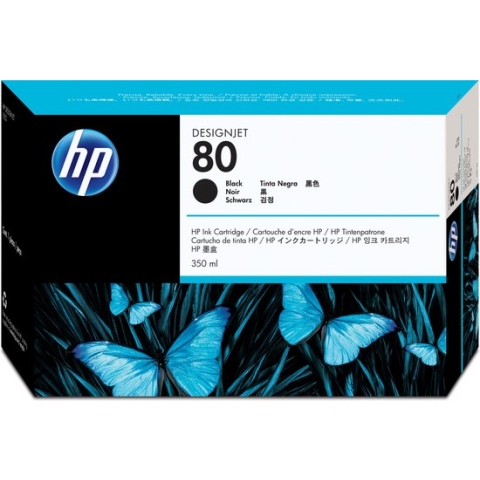 HP 80 - Inktcartridge / Zwart / 350 ml (C4871A)