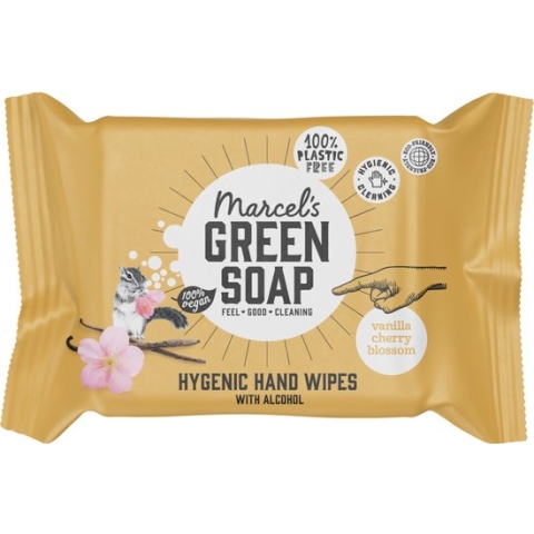 Marcel's Green Soap Hand doekjes Vanille en Kersenbloesem 15 stuks