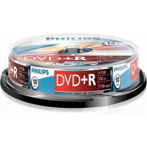 Philips DR4S6B10F - DVD+R - 4,7GB - Speed 16x - Spindle - 10 stuks