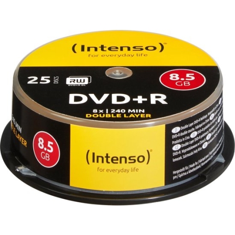 Intenso DVD+R 8,5 GB DL Double Layer 8x Speed - 25st Gebaksdoos