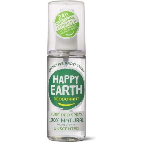 Happy Earth 100% Natuurlijke Deodorant Spray Unscented 100 ml