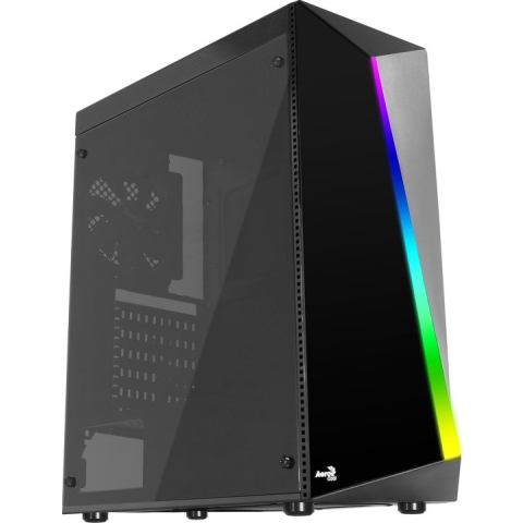 Micro ATX/ Mini ITX / ATX Midtower Behuizing Aerocool Shard RGB LED Ø 12 cm Zwart