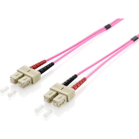 Equip LWL-patchkabel glasvezel kabel SC->SC 50/125mμ 0,50m Multimode Duplex Violet Polybag
