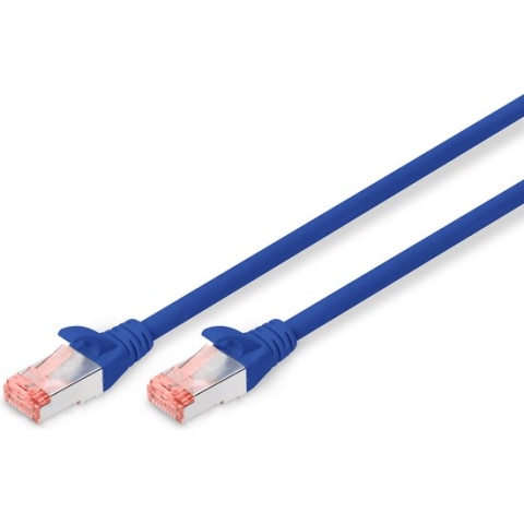 Digitus DK-1644-030/B RJ45 Netwerkkabel, patchkabel CAT 6 S/FTP 3.00 m Blauw Halogeenvrij, Verdraaide paren, Snagless, Vlambestendig 1 stuk(s)