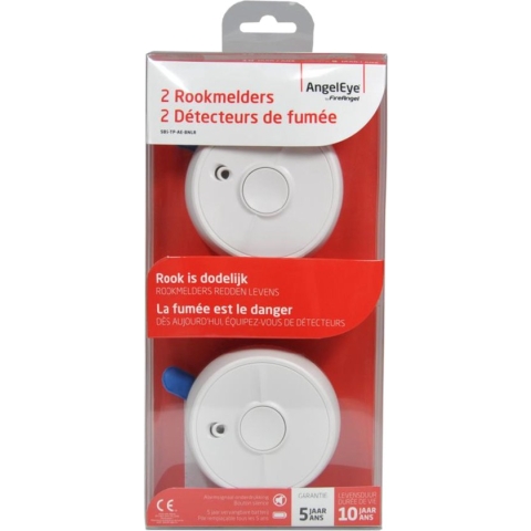 Angeleye Rookmelder optisch 10 jaar 9V - 2 stuks