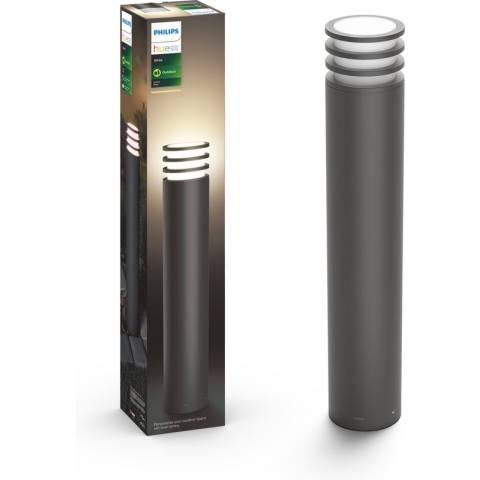 Philips Hue Lucca sokkellamp - warmwit licht - zwart - hoog