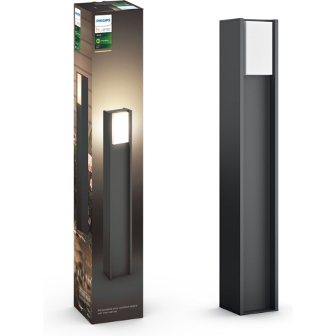 Philips Hue Turaco sokkellamp - warmwit licht - zwart - hoog