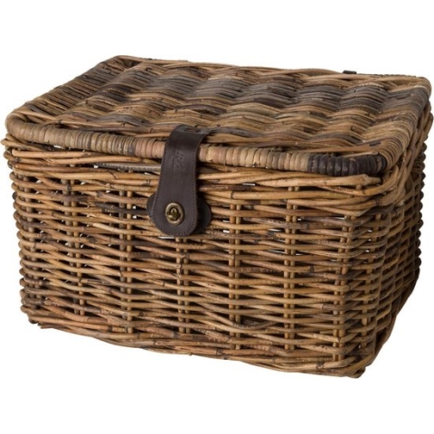 Fastrider Sera Rotan Fietsmand - Bruin - 26L - Handgemaakt - met Klep