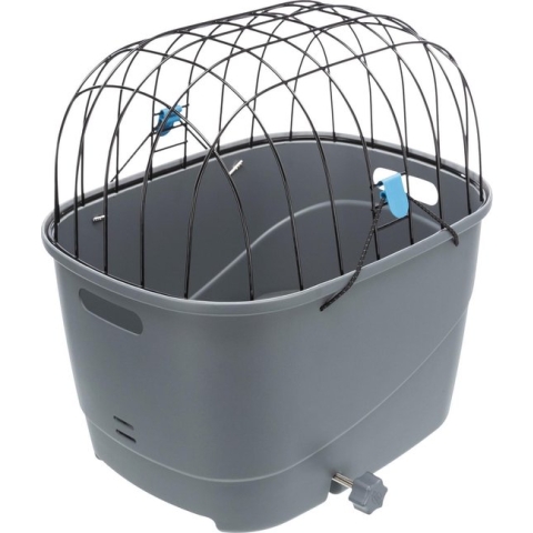 Trixie fietsmand voor bagagedrager met draadkoepel kunststof grijs - Default Title