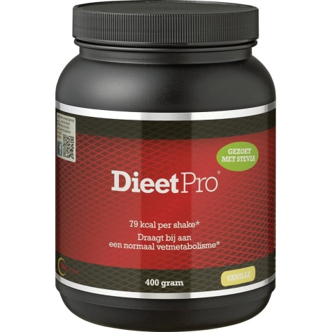 Dieet Pro - Eiwitshake - Voedingssupplementen - Vanille Stevia - 400 gr