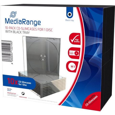 MediaRange | CD Slimcase | 5.2mm | 1 Disc | Zwart | 10 Stuks