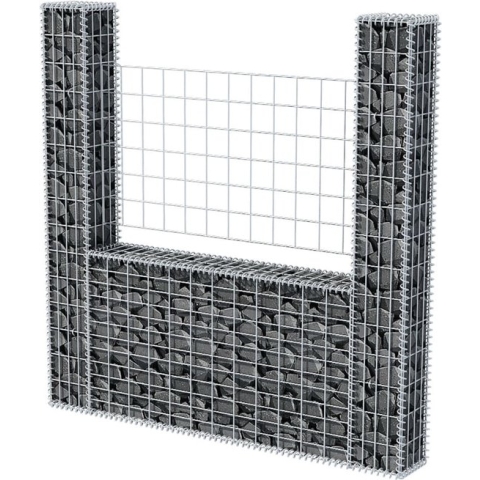 vidaXL-Gabion-mand-U-vormig-160x20x150-cm-staal