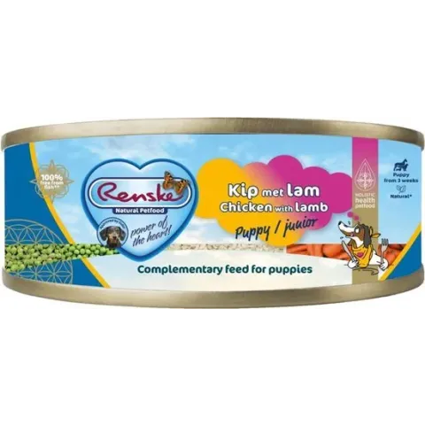 24x Renske Blik Vers Gestoomd Complete Menu Puppy Kip - Lam 95 gr