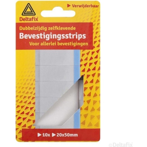 Deltafix bevestigingstape dubbelzijdig zelfklevend verwijderbaar / strips wit 20 mm x 50 mm x 1.0mm