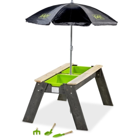 EXIT Aksent zand- en watertafel met parasol en tuingereedschap