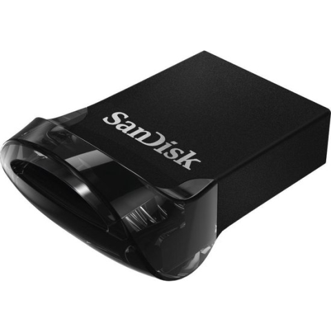 Sandisk Ultra Fit 128 GB - Compacte mini USB-stick - USB 3.1 A - Zwart