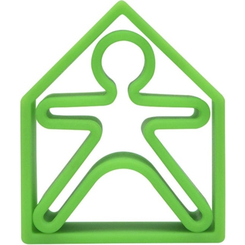 Dëna bijtring - 1 kind + 1 huis - neon groen