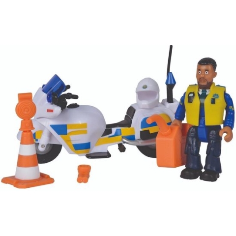 Brandweerman Sam Politie motorfiets inclusief figuur - Speelgoedvoertuig - vanaf 3 jaar
