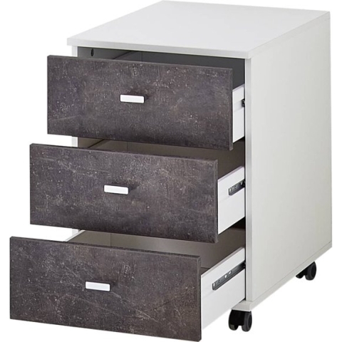 Germania-Dossierkast-op-wieltjes-Altino-40x48,9x56,9-cm-wit-en-basalt