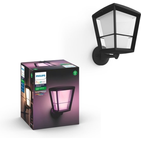 Philips Hue Econic muurlamp - wit en gekleurd licht - zwart - omhoog
