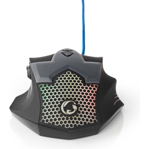 Gaming Muis - Bedraad - 800 / 1200 / 1600 / 2400 dpi - Instelbare DPI - Aantal knoppen: 7 - Rechtshandig - 1.50 m - LED