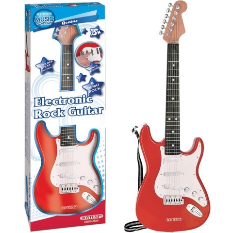 Bontempi Spa Elektrisch Speelgoedgitaar - Speelgoedinstrument - Rood - 67 cm