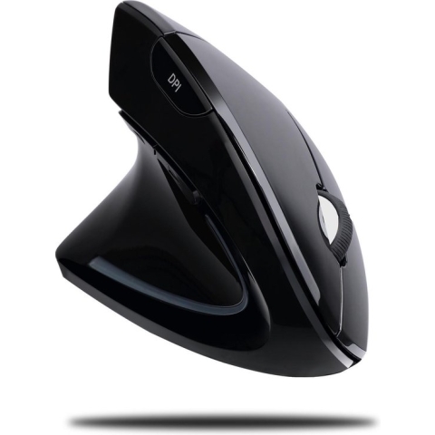 Adesso iMouse E90 Draadloze muis - 10m bereik - Ergonomische muis - Verticaal - Natuurlijke handligging - Linkshandig - Optische sensor - Zwart