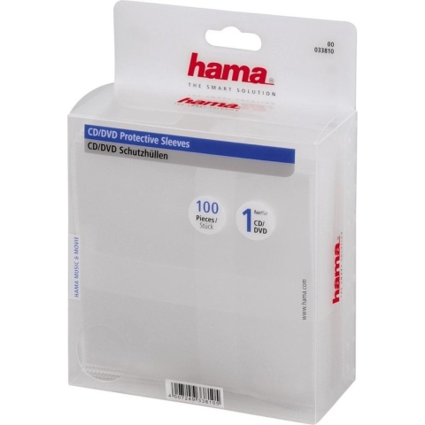 Hama 04733810 Cd / Dvd Beschermhoezen - 100 stuks / Transparant