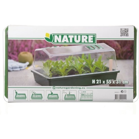 Nature - Mini-Kweekkas (met ventilatie) - H22 x 55 x 31cm - groen - kweken