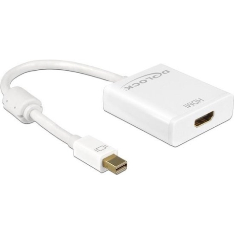 DeLOCK premium Mini DisplayPort naar HDMI actieve adapter - DP 1.2 / HDMI 1.4 (4K 30Hz) / wit - 0,20 meter